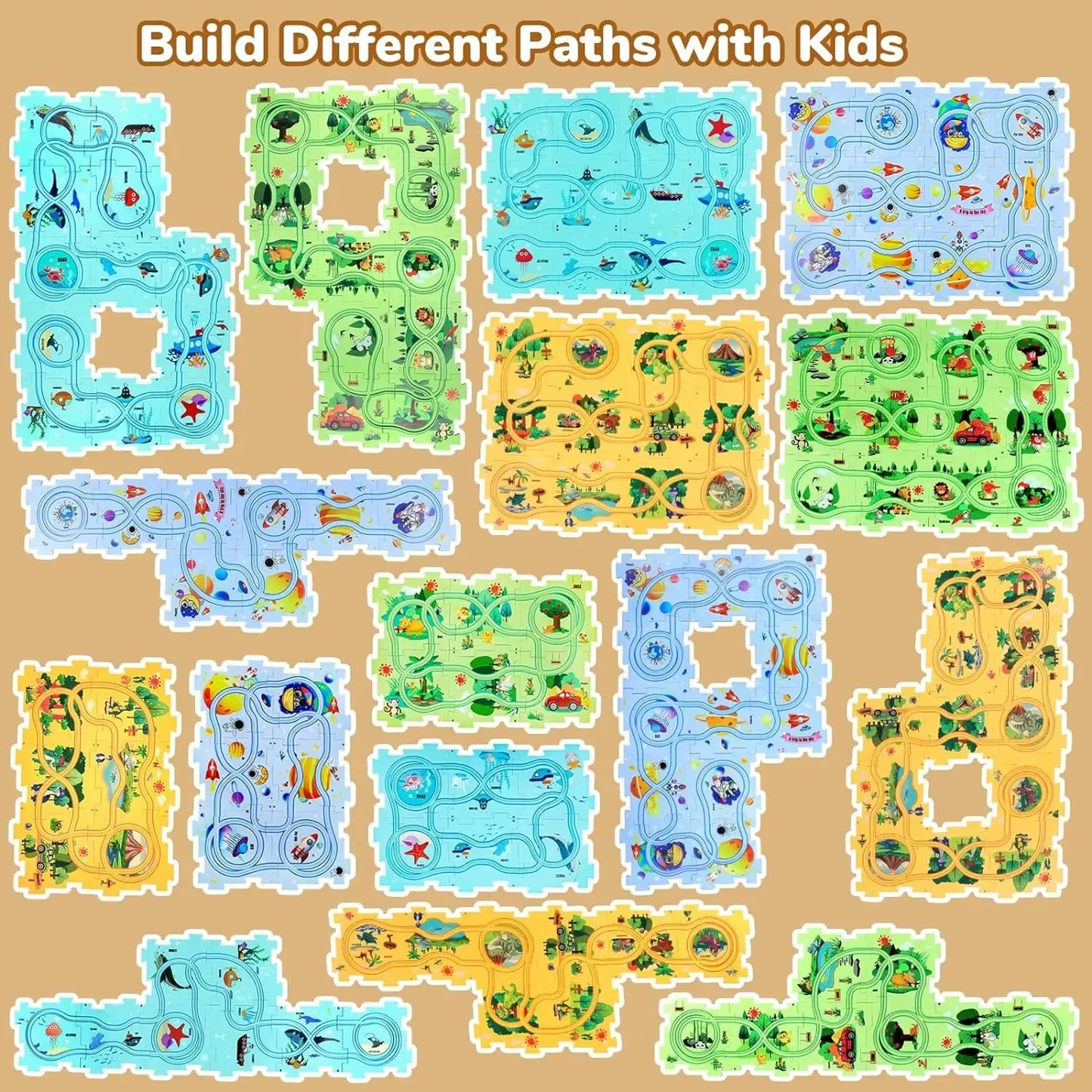 PuzzleRacer™ Kids Car Track Set